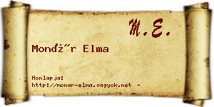 Monár Elma névjegykártya